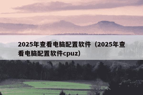 2025年查看电脑配置软件(2025年查看电脑配置软件cpuz)