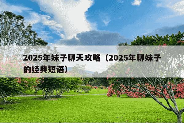 2025年妹子聊天攻略（2025年聊妹子的经典短语）