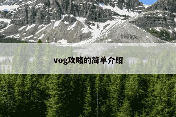 vog攻略的简单介绍