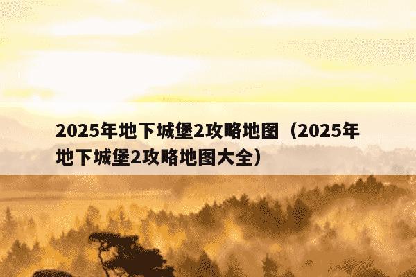 2025年地下城堡2攻略地图(2025年地下城堡2攻略地图大全)