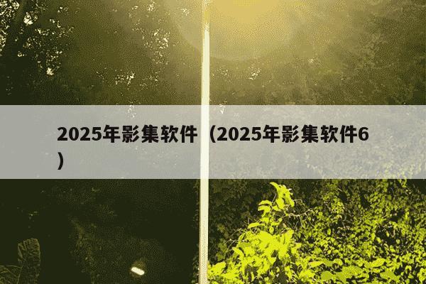 2025年影集软件（2025年影集软件6）
