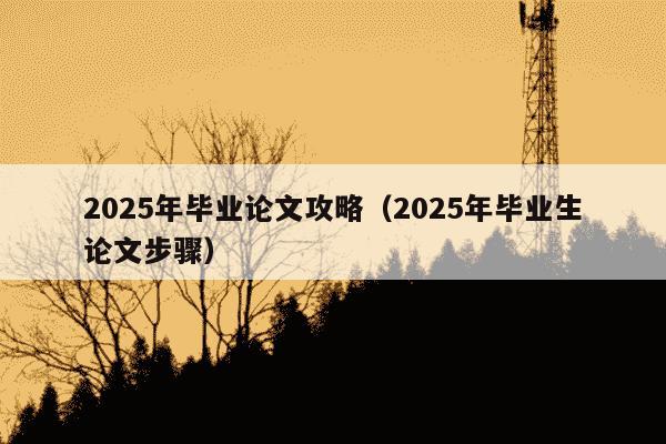 2025年毕业论文攻略（2025年毕业生论文步骤）