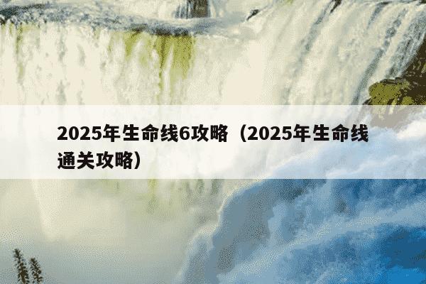 2025年生命线6攻略(2025年生命线通关攻略)