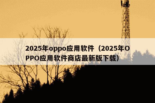 2025年oppo应用软件（2025年OPPO应用软件商店最新版下载）