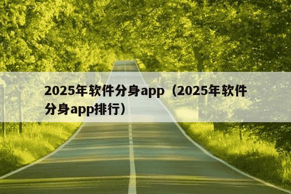 2025年软件分身app(2025年软件分身app排行)