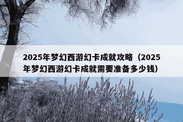 2025年梦幻西游幻卡成就攻略（2025年梦幻西游幻卡成就需要准备多少钱）