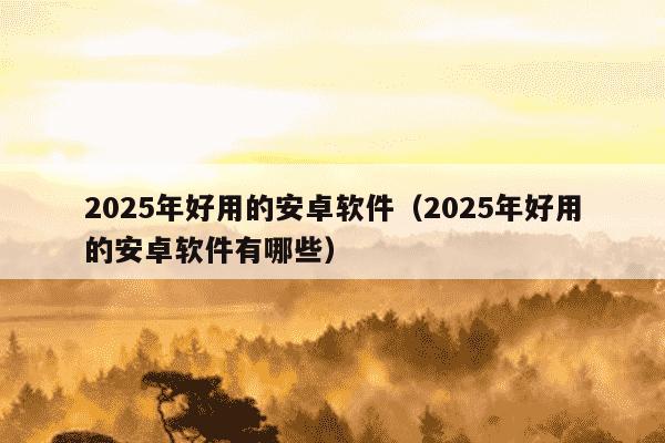 2025年好用的安卓软件（2025年好用的安卓软件有哪些）