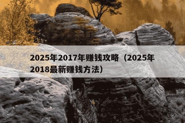 2025年2017年赚钱攻略（2025年2018最新赚钱方法）
