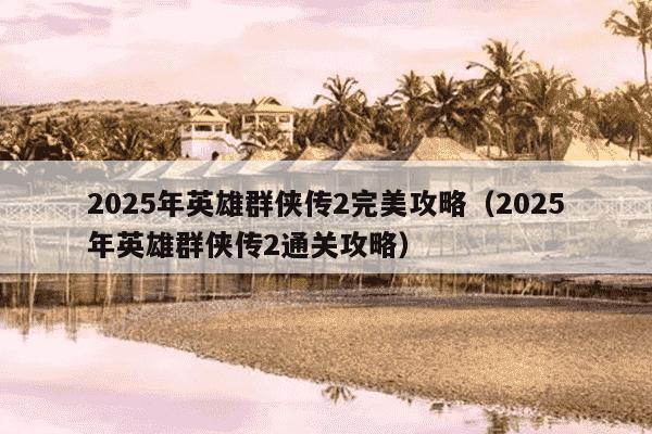 2025年英雄群侠传2完美攻略（2025年英雄群侠传2通关攻略）