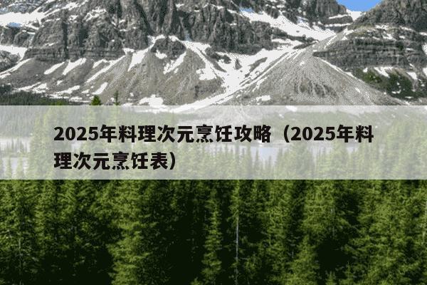 2025年料理次元烹饪攻略（2025年料理次元烹饪表）