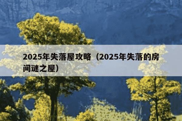 2025年失落屋攻略（2025年失落的房间谜之屋）