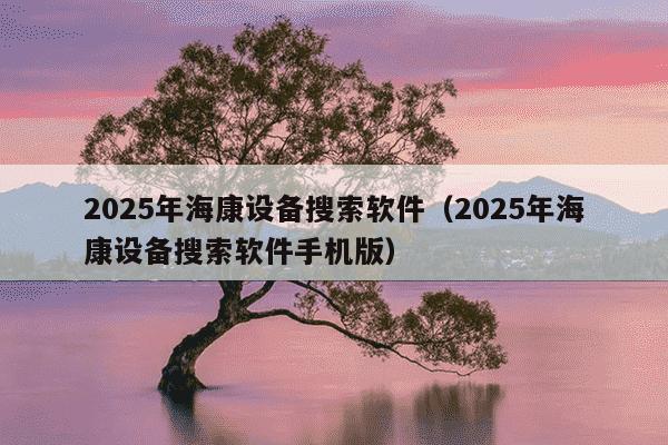 2025年海康设备搜索软件（2025年海康设备搜索软件手机版）