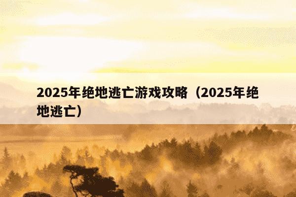 2025年绝地逃亡游戏攻略（2025年绝地逃亡）