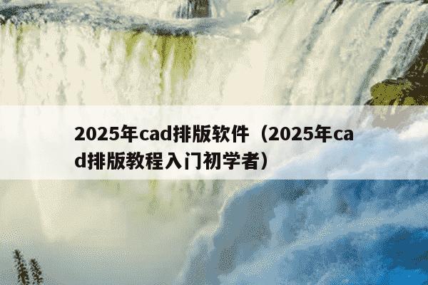 2025年cad排版软件（2025年cad排版教程入门初学者）