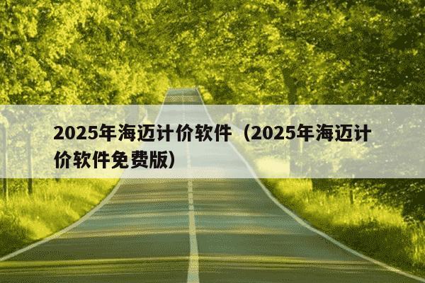 2025年海迈计价软件（2025年海迈计价软件免费版）
