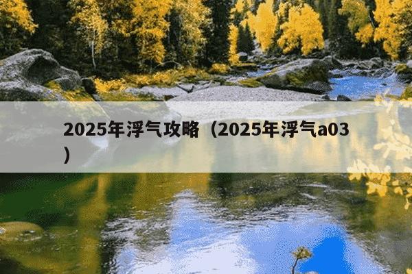 2025年浮气攻略（2025年浮气a03）