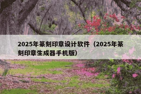2025年篆刻印章设计软件（2025年篆刻印章生成器手机版）