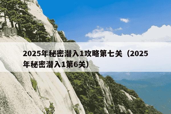 2025年秘密潜入1攻略第七关（2025年秘密潜入1第6关）