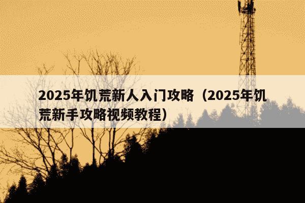 2025年饥荒新人入门攻略（2025年饥荒新手攻略视频教程）