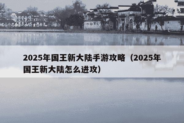 2025年国王新大陆手游攻略（2025年国王新大陆怎么进攻）
