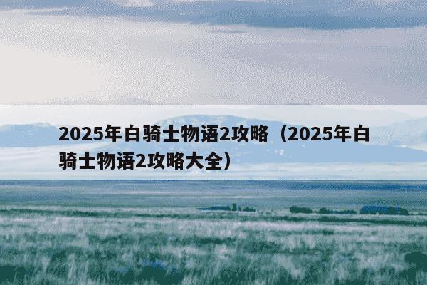2025年白骑士物语2攻略（2025年白骑士物语2攻略大全）