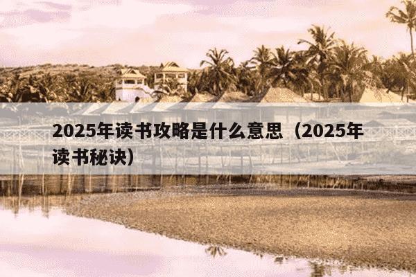 2025年读书攻略是什么意思（2025年读书秘诀）