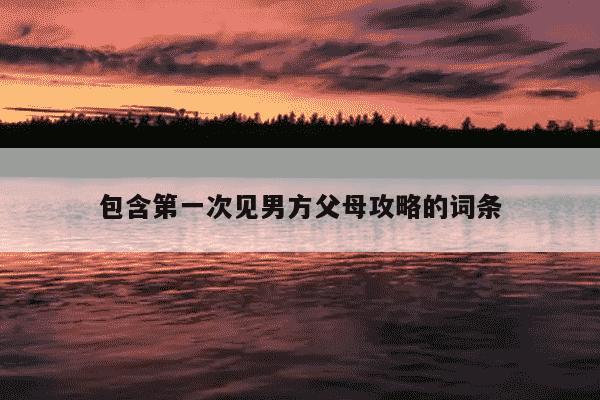 包含第一次见男方父母攻略的词条