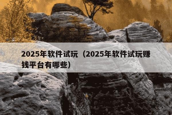 2025年软件试玩（2025年软件试玩赚钱平台有哪些）