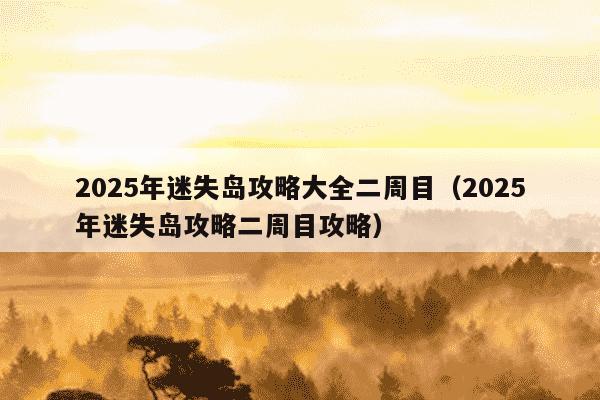 2025年迷失岛攻略大全二周目（2025年迷失岛攻略二周目攻略）