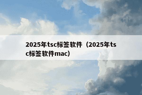 2025年tsc标签软件（2025年tsc标签软件mac）