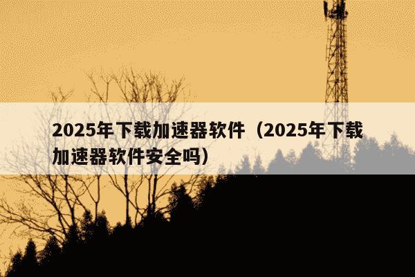 2025年下载加速器软件（2025年下载加速器软件安全吗）